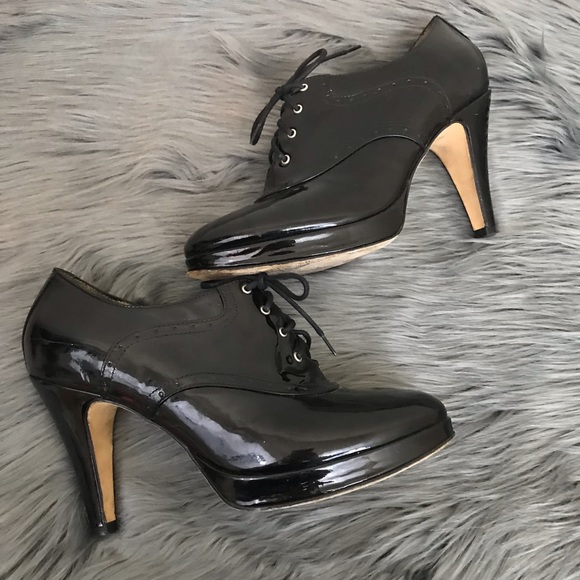 patent leather oxford heels